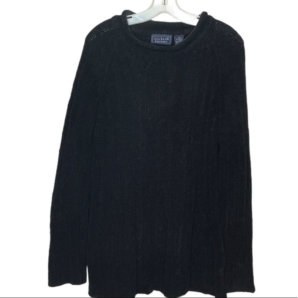 Vintage Allison Brittney Chenille Sweater‎ Black